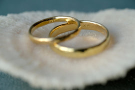 <tc>Klassische Gold Trauringe Set Matt mit Hammerschlag</tc>