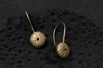 Gold-Plated Sea Urchin Hanging Earrings