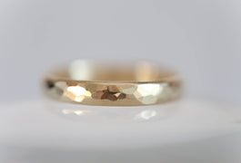 Hammered Wedding Band Wide
